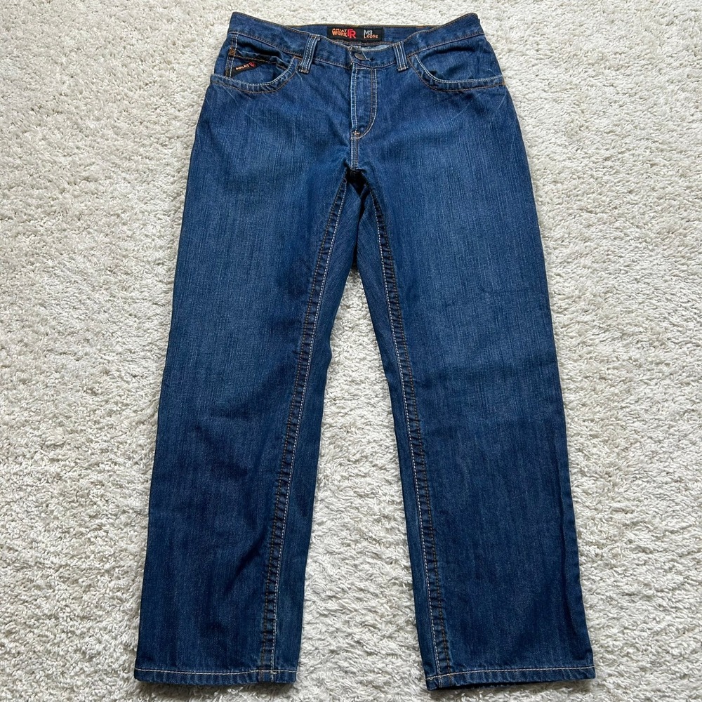 Ariat Work FR Jeans 33x30 Blue M3 Loose Fit Flame Resistant Denim Cat 2 2112